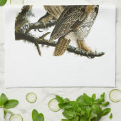 Great Horned Owl John Audubon Birds of America Theedoek (Gevouwen)