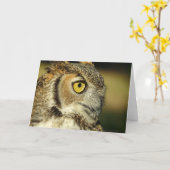 Great Horned Owl Notecard Kaart (Gele Bloem)