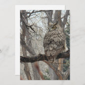 Great Horned Owl - nummer 3 Feestdagenkaart (Voorkant / Achterkant)