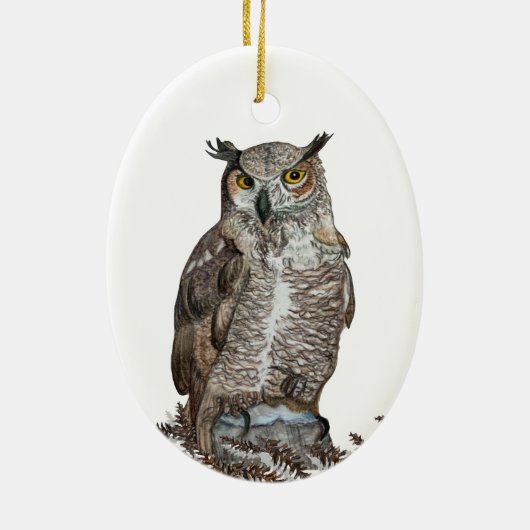 Great Horned Owl Ornament (Achterkant)