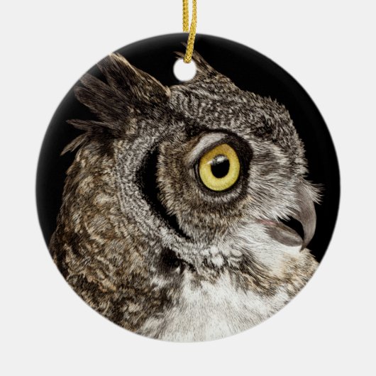 Great Horned Owl Ornament - "Bella" (Voorkant)