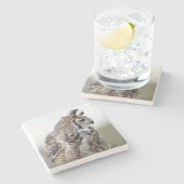 Great Horned Owl Photo Onderzetter (Zijkant)