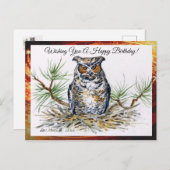 Great Horned Owl Postcard Greeting Briefkaart (Voorkant / Achterkant)