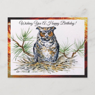 Great Horned Owl Postcard Greeting Briefkaart