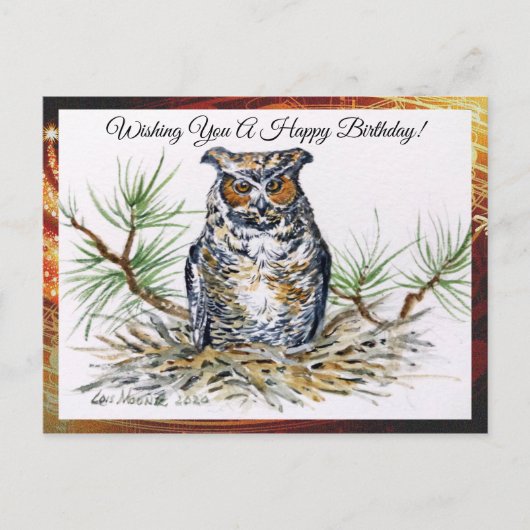 Great Horned Owl Postcard Greeting Briefkaart (Voorkant)