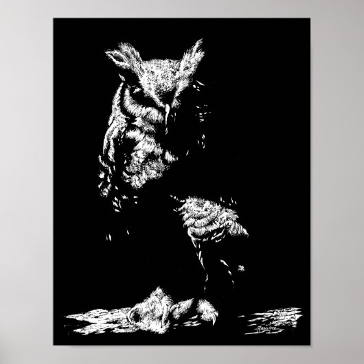 Great Horned Owl Poster (Voorkant)