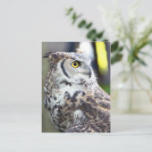 Great Horned Owl Profile Briefkaart (Staand voorkant)