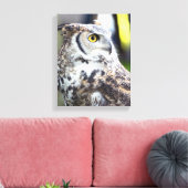 Great Horned Owl Profile Canvas Afdruk (Insitu (Woonkamer))