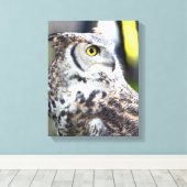 Great Horned Owl Profile Canvas Afdruk (Insitu (Houten vloer))