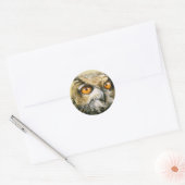 Great Horned-Owl Ronde Sticker (Envelop)