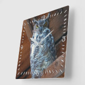 Great Horned Owl Square Clock Vierkante Klok (Hoek)