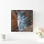 Great Horned Owl Square Clock Vierkante Klok (Huis)