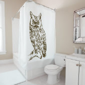 Great Horned Owl White Douchegordijn (In situ)