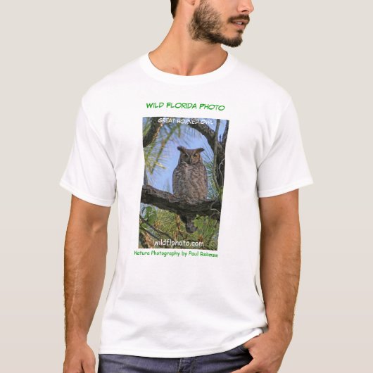 Great Horned Owl Wild Florida Photo T-shirt (Voorkant)