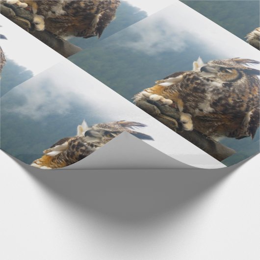 Great Horned Owl Wrapping Paper Cadeaupapier (Hoek)