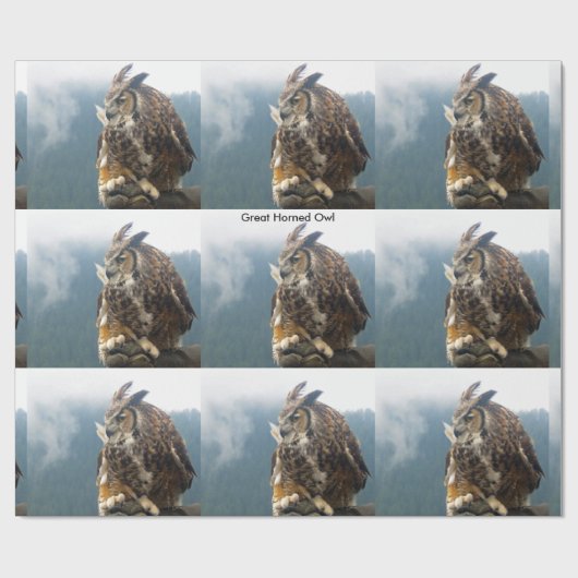 Great Horned Owl Wrapping Paper Cadeaupapier (Vlak)