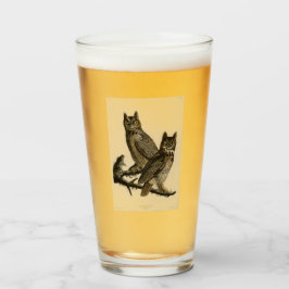 Great Horned Owls (door John James Audubon) Glas