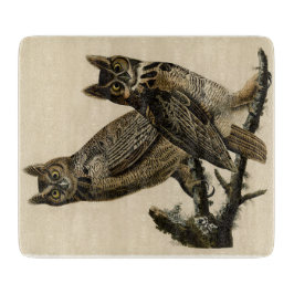 Great Horned Owls (door John James Audubon) Snijplank