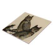 Great Horned Owls (door John James Audubon) Tegeltje (Zijkant)