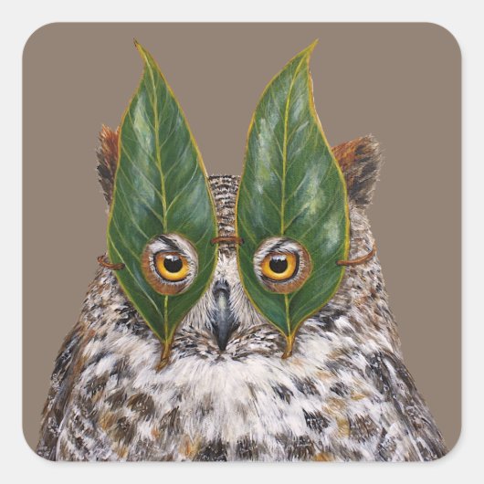 Great horned uil stickers (Voorkant)