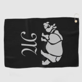Great Indian Rhinoceros The Unicorn Rhino Monogram Golfhanddoek (Horizontaal)
