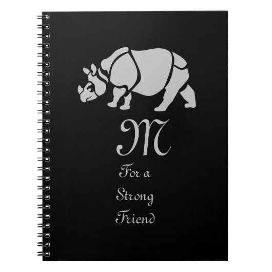 Great Indian Rhinoceros The Unicorn Rhino Monogram Notitieboek (Voorkant)