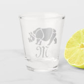 Great Indian Rhinoceros The Unicorn Rhino Monogram Shot Glas (Voorkant)