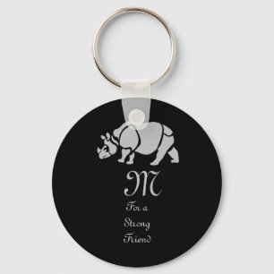 Great Indian Rhinoceros The Unicorn Rhino Monogram Sleutelhanger