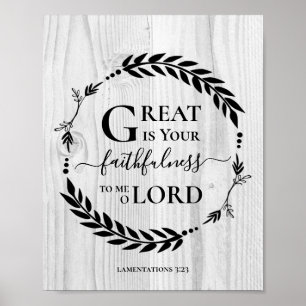 GREAT IS UW ONGESCHIKTE Christelijke Poster VAN Ho