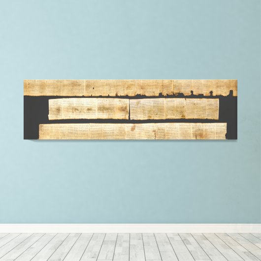 Great Isaiah Scroll Dead Zee Scrolls 1QIsaa Canvas Afdruk (Insitu (Houten vloer))