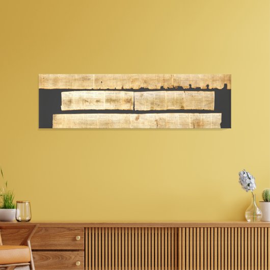 Great Isaiah Scroll Dead Zee Scrolls 1QIsaa Canvas Afdruk (Insitu (Woonkamer))