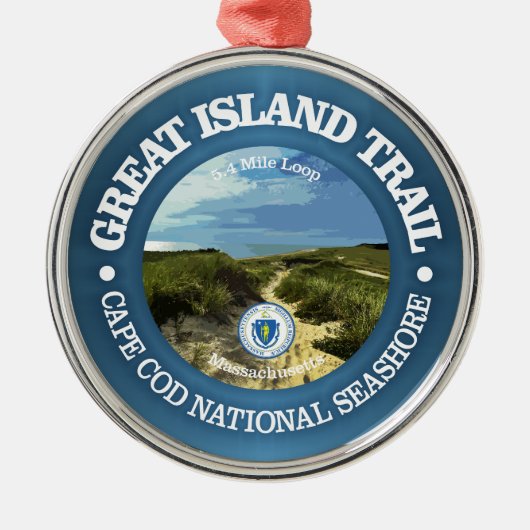Great Island Trail (rood) Metalen Ornament (Voorkant)