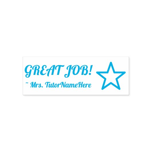 "GREAT JOB!" + Aangepaste onderwijsnaam Zelfinktende Stempel (Design)