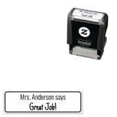 Great Job! and Teacher's Name Text Template Zelfinktende Stempel (In situ)