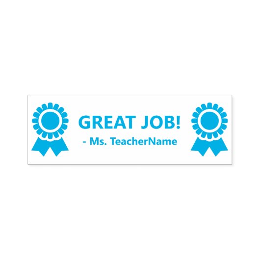 "GREAT JOB!" + Eigen aanspreeknaam Rubberstempel Zelfinktende Stempel (Design)