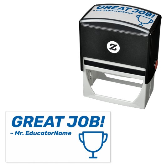 "GREAT JOB!" + Rubberstempel van de educator Zelfinktende Stempel (In situ)