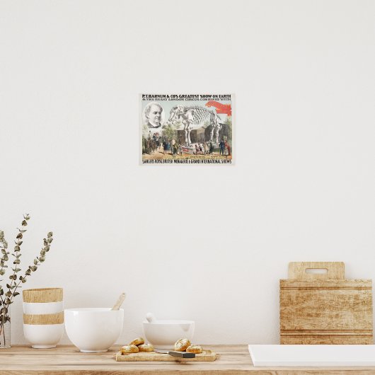 Great Jumbo's Skeleton - P.T. Barnum Circus Poster (Keuken)