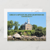 Great Kapitein Island Lighthouse, CT Briefkaart (Voorkant / Achterkant)