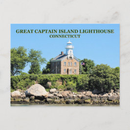 Great Kapitein Island Lighthouse, CT Briefkaart
