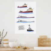 Great Lake Freighter Reserve/ Barge Maumee histori Poster (Keuken)