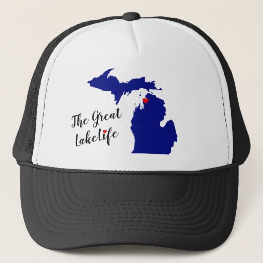 Great Lake Michigan Trucker Hat Trucker Pet (Voorkant)