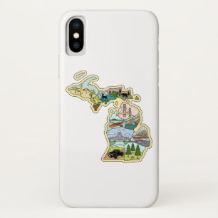 Great Lake State Michigan  Illustrated Map Case-Mate iPhone Case