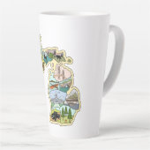 Great Lake State Michigan Vintage Illustrated Map Latte Mok (Rechterhoek)