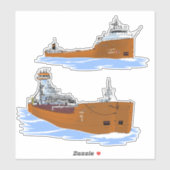 Great Lakes barge Pathfinder geschiedenis set Sticker (Vel)