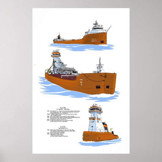 Great Lakes barge Pathfinder Poster (Voorkant)