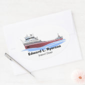 Great Lakes freighter Edward L. Ryerson billboard Ovale Sticker (Envelop)