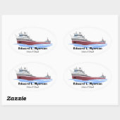Great Lakes freighter Edward L. Ryerson billboard Ovale Sticker (Vel)