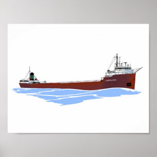 Great Lakes Freighter J. Burton Ayers Kinsman Poster
