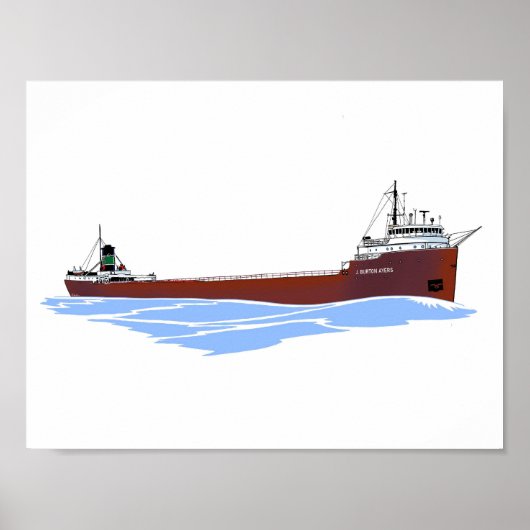 Great Lakes Freighter J. Burton Ayers Kinsman Poster (Voorkant)