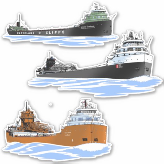 Great Lakes Freighter Kaye E. Barker geschiedenis  Sticker (Voorkant)
